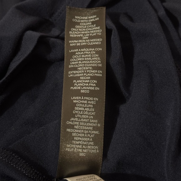 White House / Black Market Blouse Crossing Front Attached Camisole Navy Blue XL - Picture 8 of 9